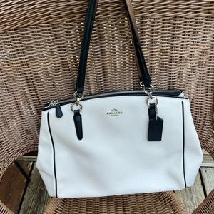 White/ black Coach bag
